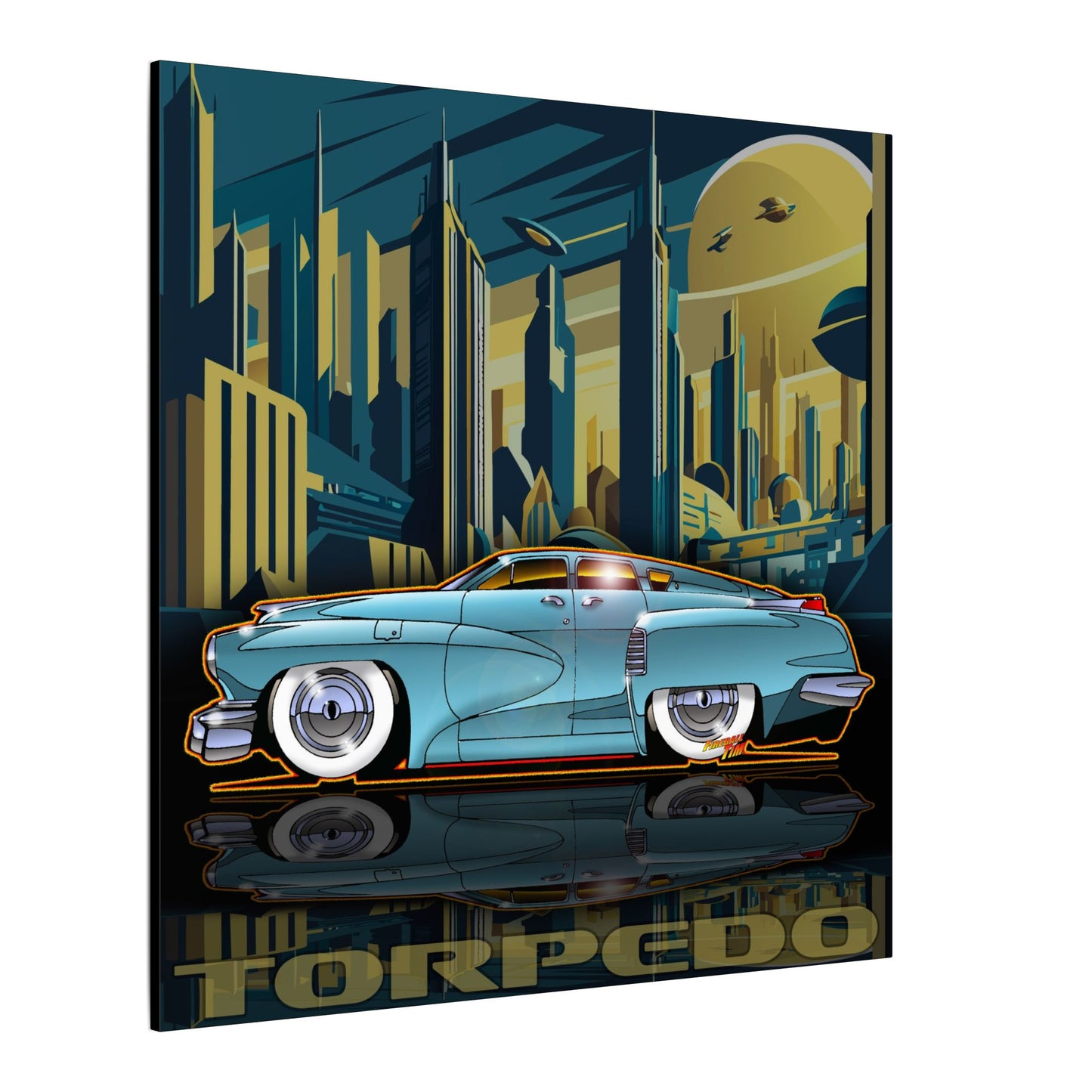 TUCKER TORPEDO 48 Collectible Fireball Art Canvas Print