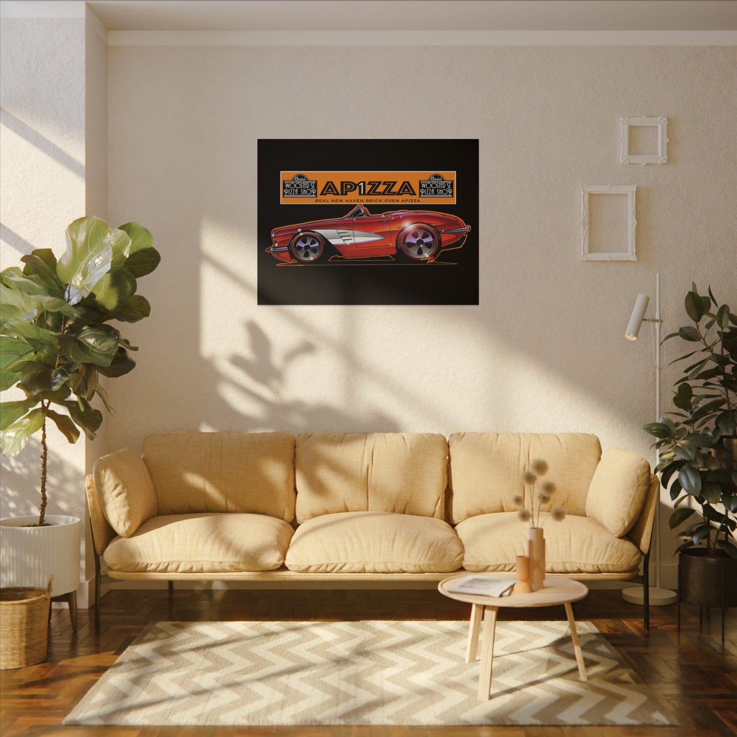 CORVETTE 1958 APIZZA 1 Fireball Art Canvas Print