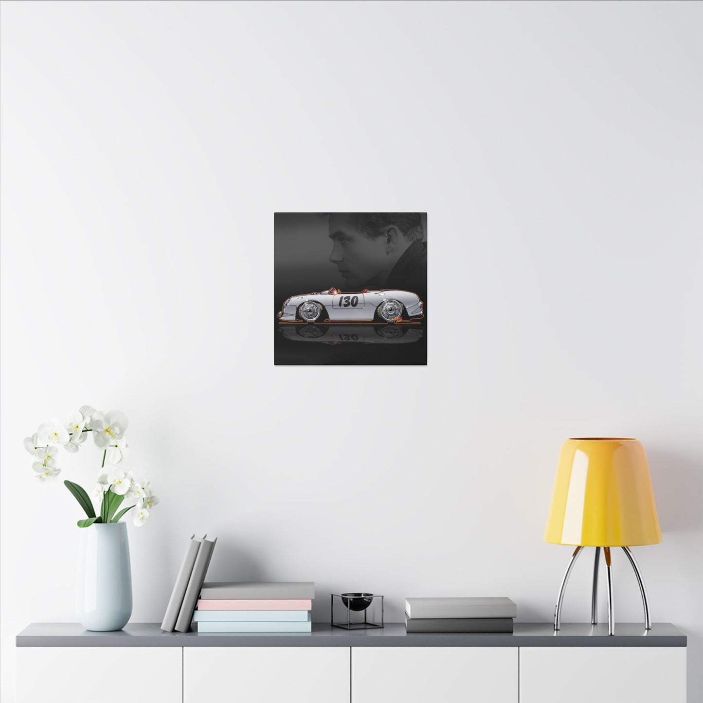 JAMES DEAN PORSCHE 550 Spyder Lil' Bastard Fireball Art Canvas Print