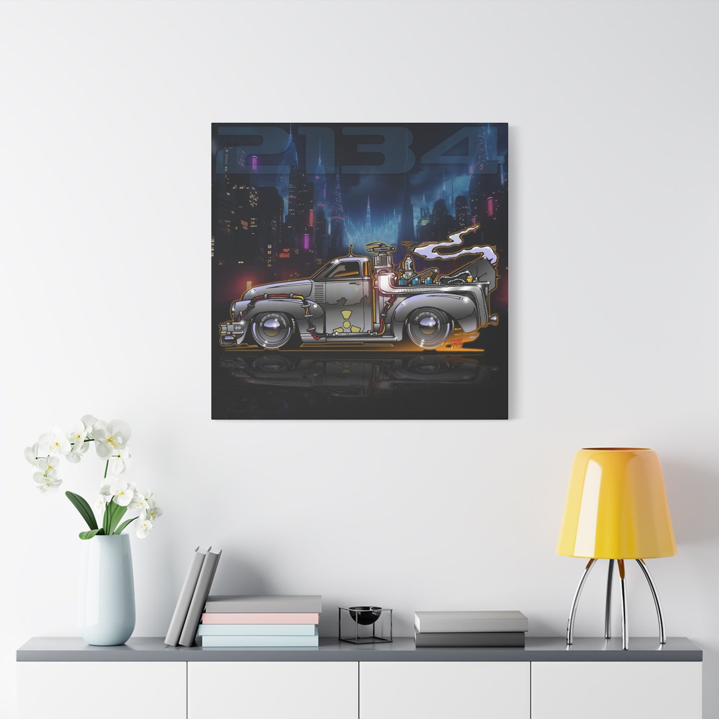 BACK THE THE FUTURE Chevy 3100 Pickup Time Machine Canvas Art Wall Print - 2 Sizes
