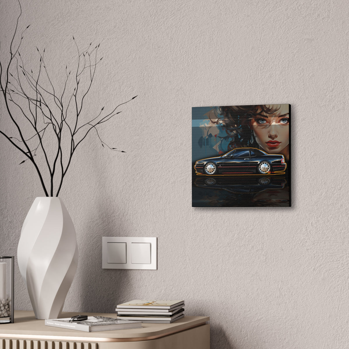 CADILLAC ALLANTE Collectible Fireball Art Canvas Stretched Print