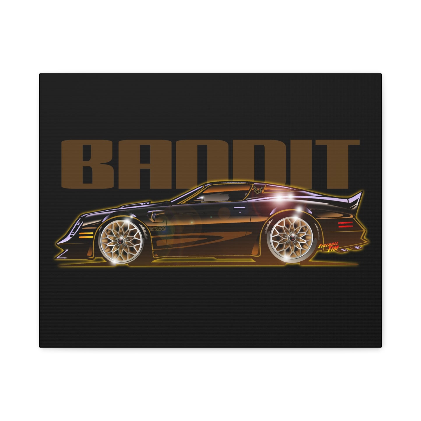 SMOKEY AND THE BANDIT Pontiac Trans Am Fireball Art Canvas Print - Sizes