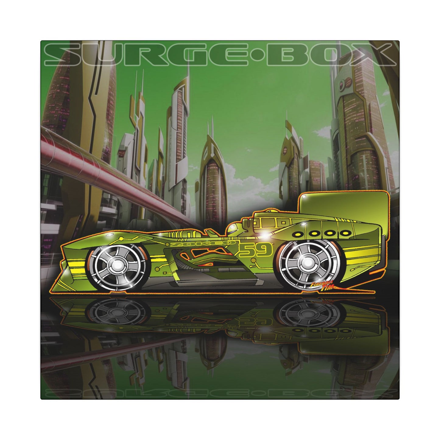 SPEED RACER SURGE BOX Zokeo Race Car Collectible Fireball Art Canvas Print