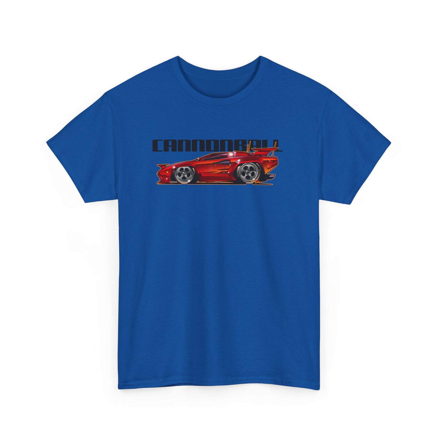 CANNONBALL RUN LAMBORGHINI COUNTACH Heavy Cotton Tee Shirt - Multiple Colors
