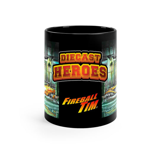 Fireball Tim DIECAST HEROES 2125 Art Deco 11oz Black Mug-Mug-Fireball Tim Garage