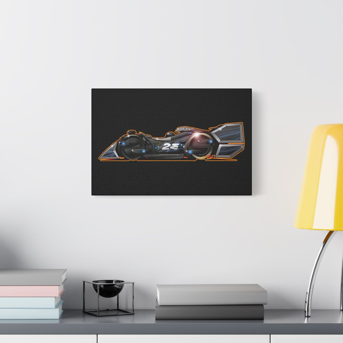 SPEED RACER GRAY GHOST Race Car Fireball Art Canvas Print