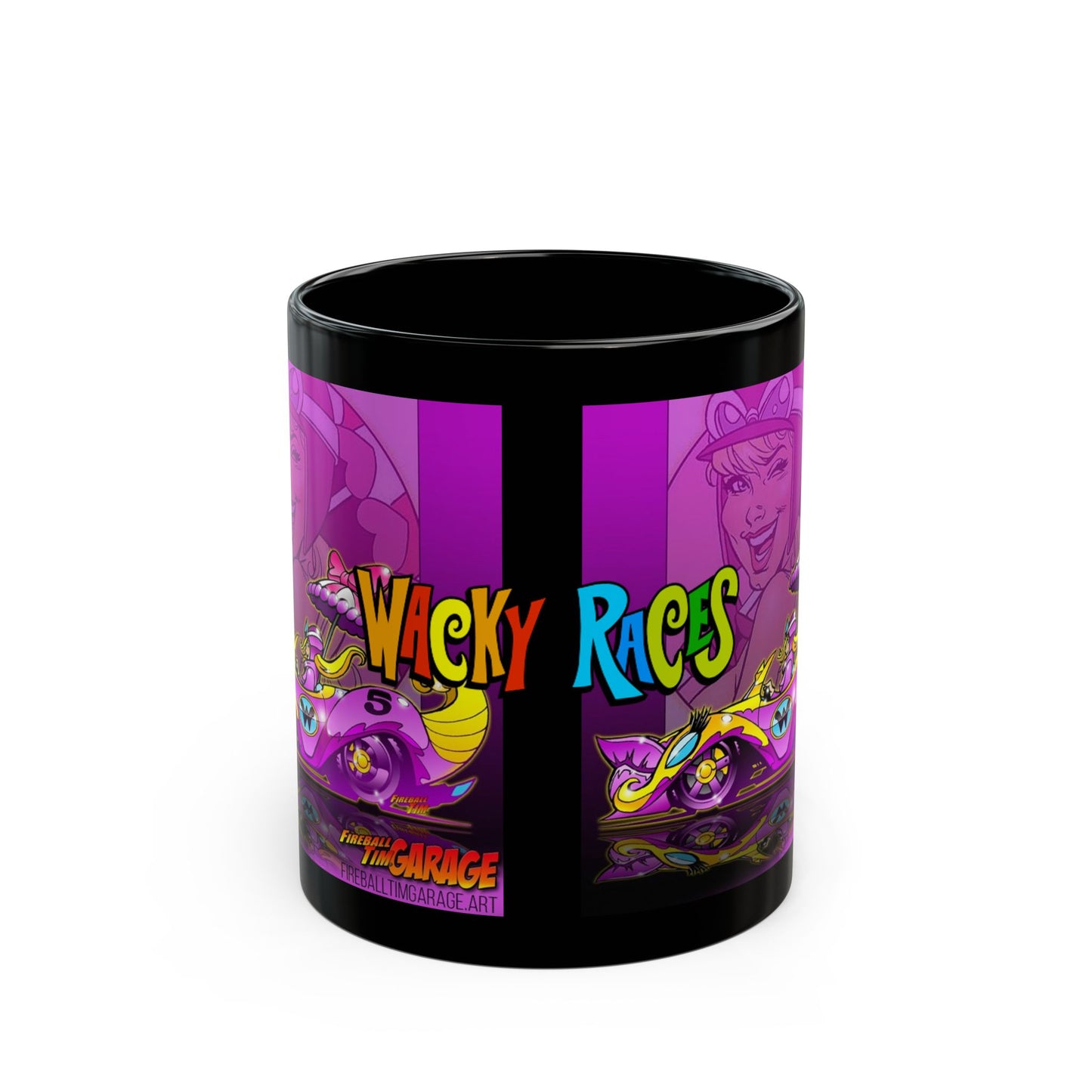 PENELOPE PITSTOP Wacky Races Cartoon Concept Art Black Coffee Mug 11oz