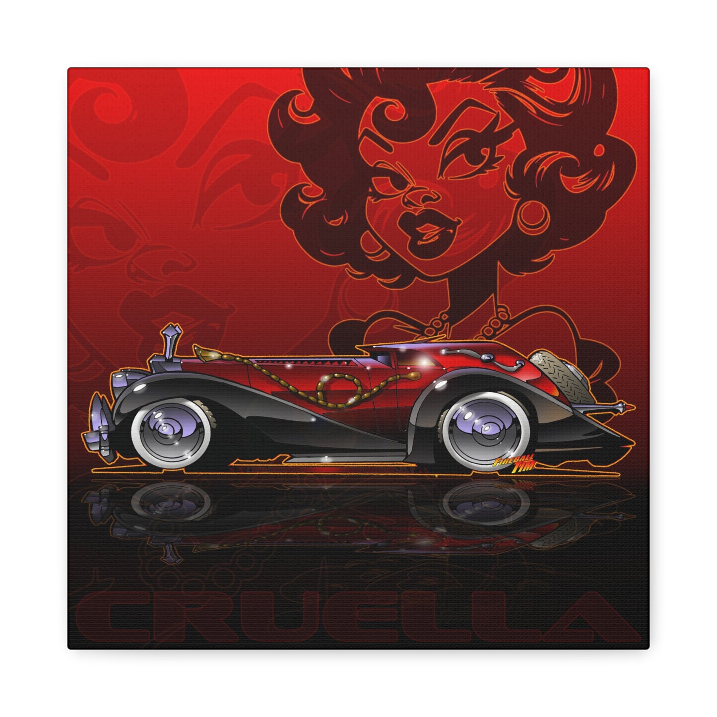 CRUELLA deVIL 1974 Panther DeVille Fireball Art Canvas Print