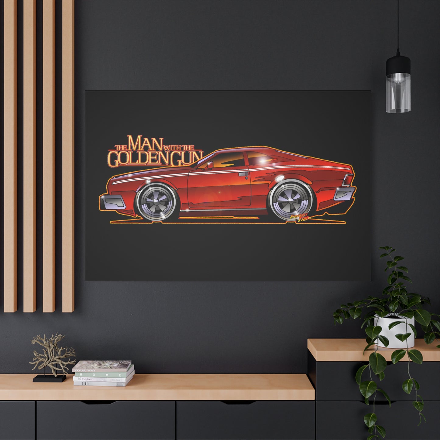 MAN WITH THE GOLDEN GUN AMC Hornet James Bond Fireball Art Canvas Print
