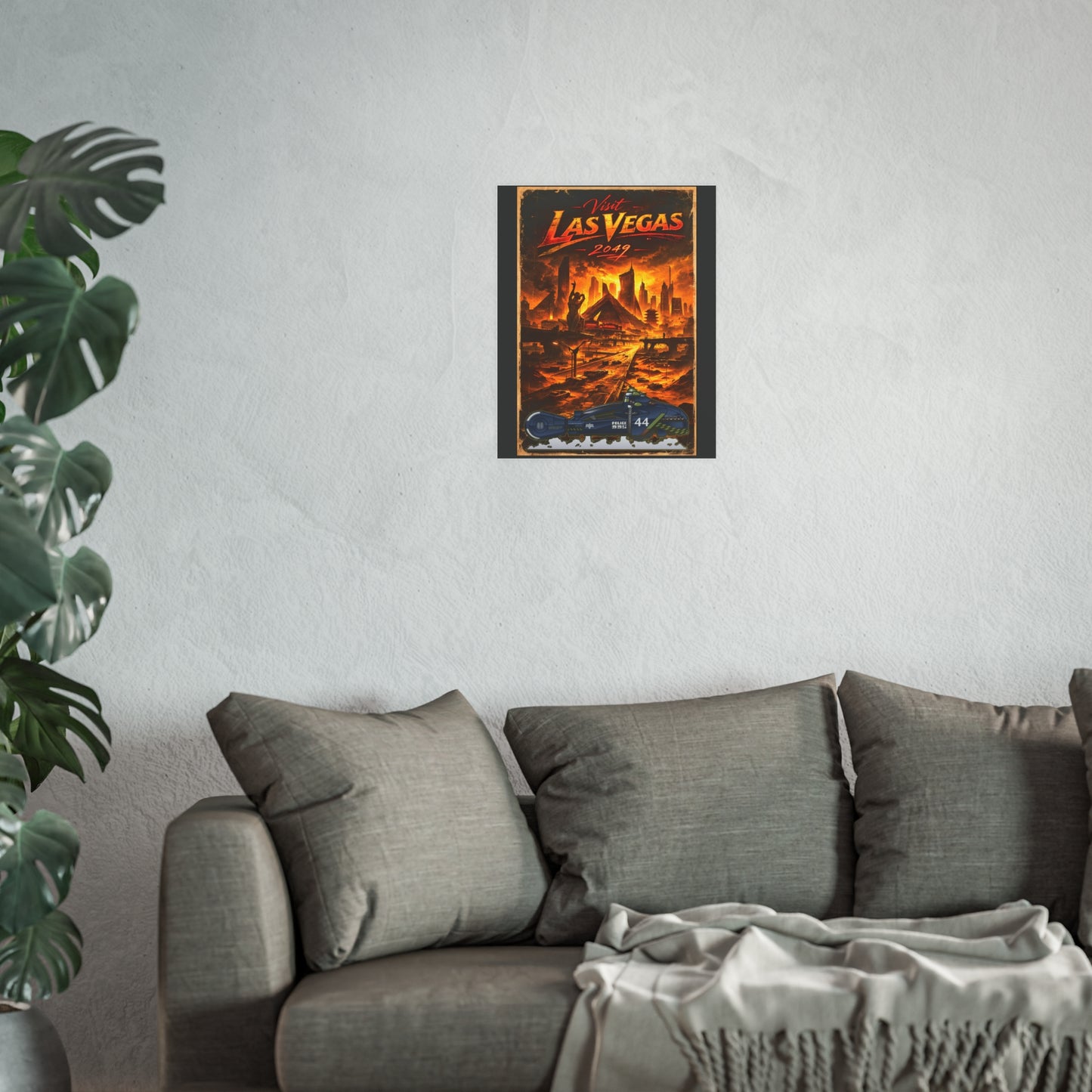 VISIT LAS VEGAS 2049 Blade Runner Spinner Vintage Fireball Art Travel Poster Satin/Matte