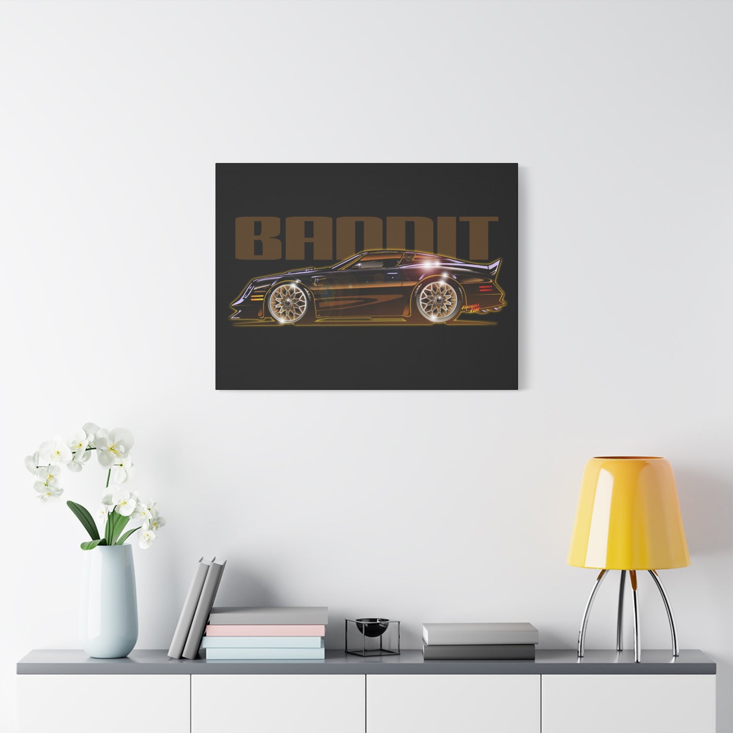 SMOKEY AND THE BANDIT Pontiac Trans Am Fireball Art Canvas Print - Sizes