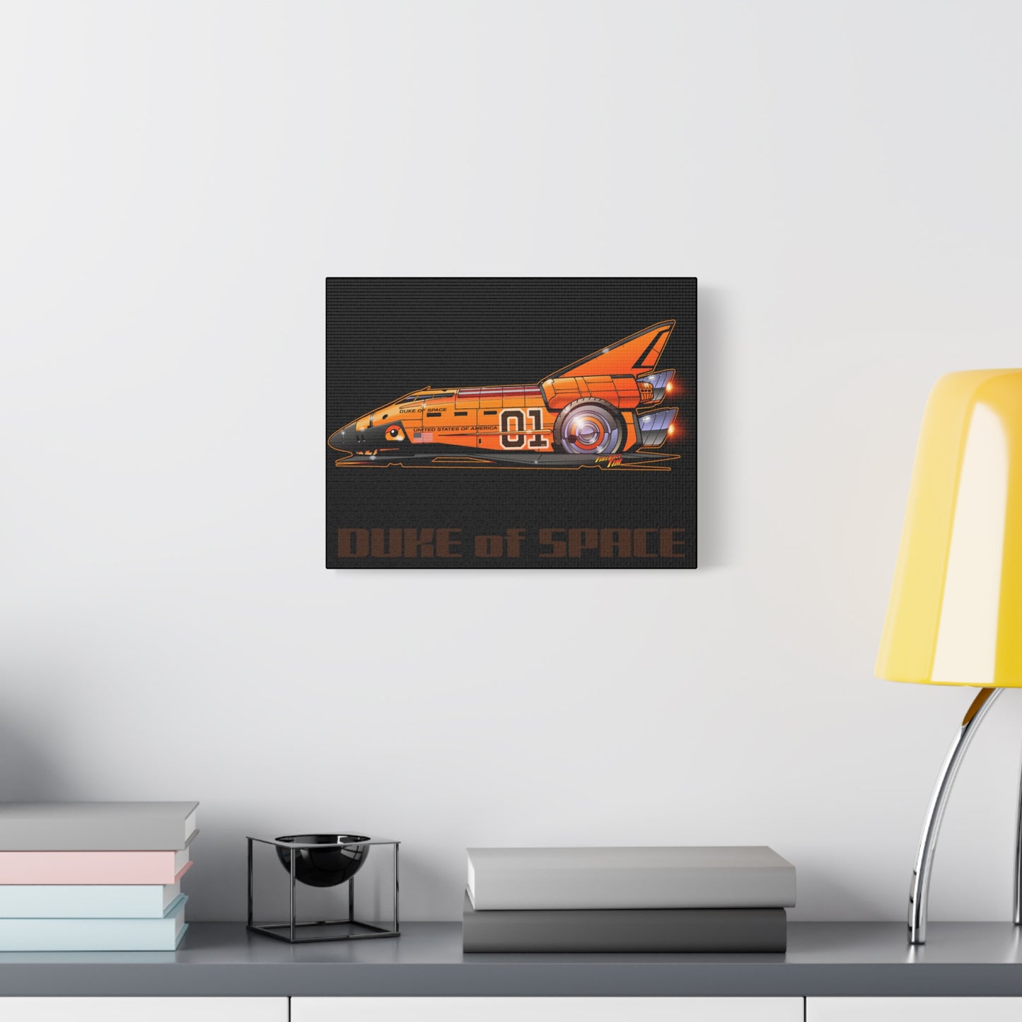 DUKE OF SPACE Dukes of Hazzard Space Shuttle Canvas Art Wall Print - 11X14
