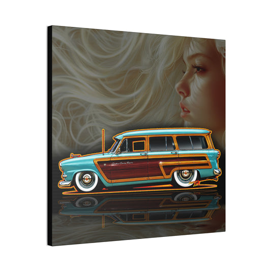 FORD CRESTLINE Country Squire Station Wagon 1953 Collectible Art Canvas Stretched Print