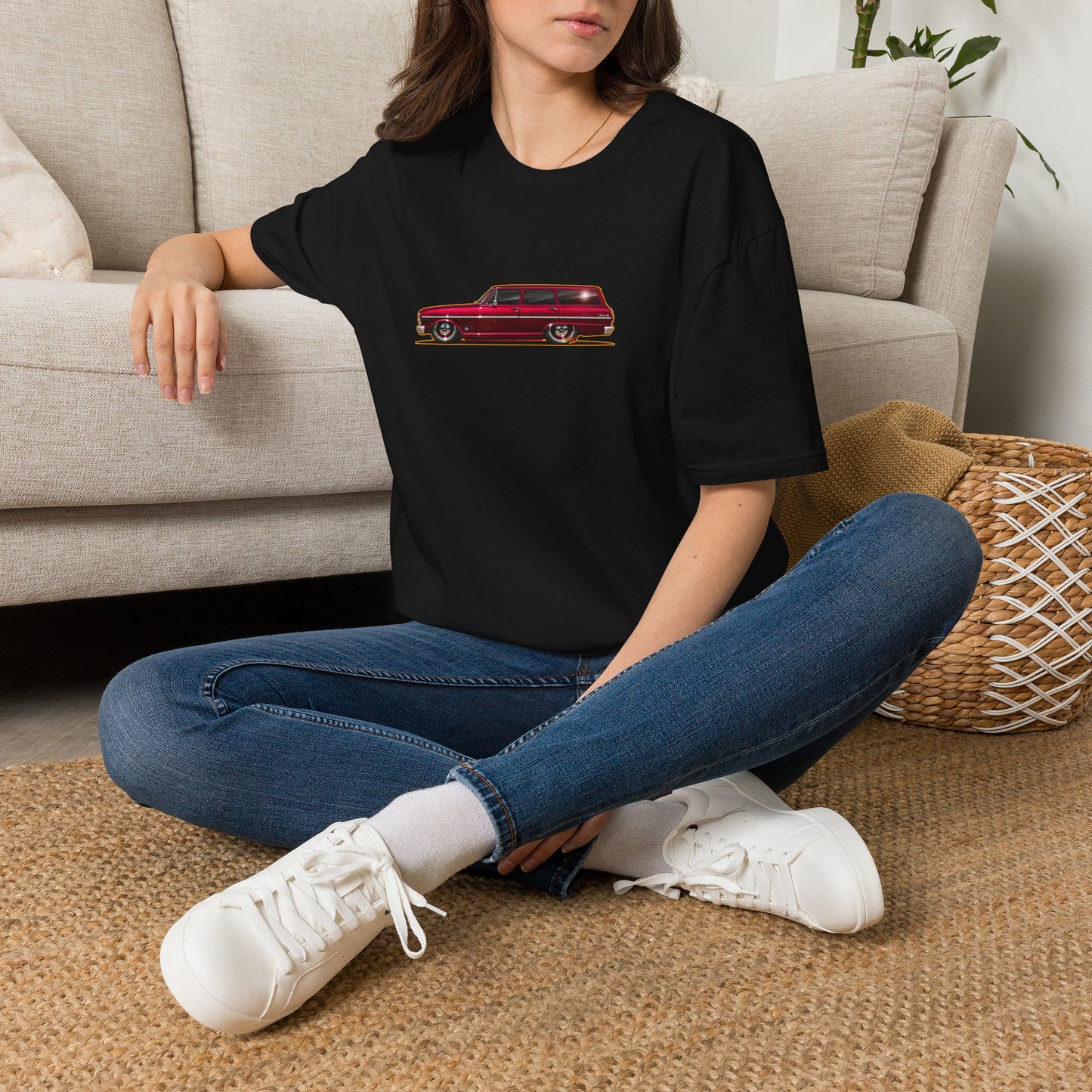 CHEVY NOVA WAGON 1965 Collectible Fireball Art Tee Shirt