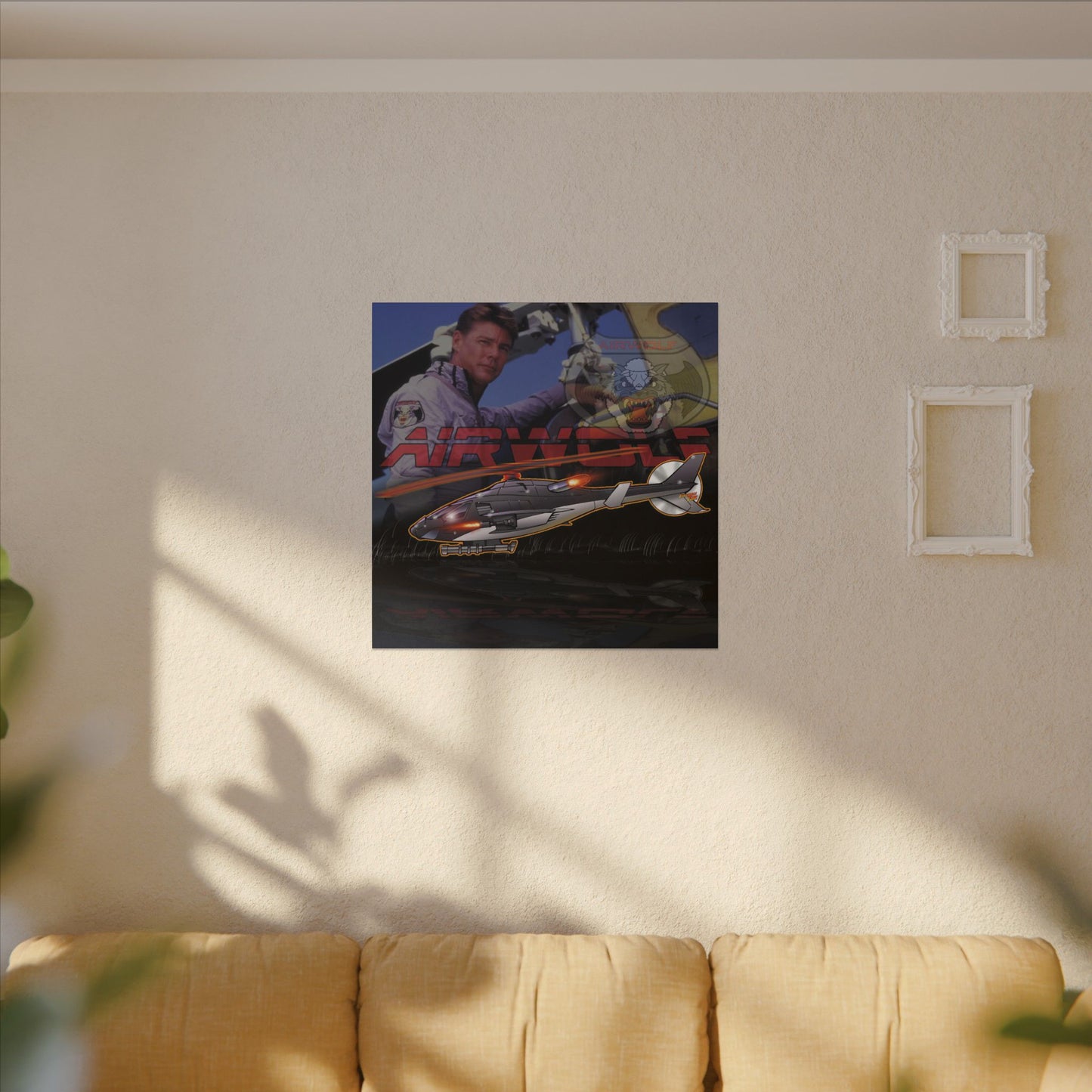AIRWOLF TV Helicopter Canvas Art Print - 12x12