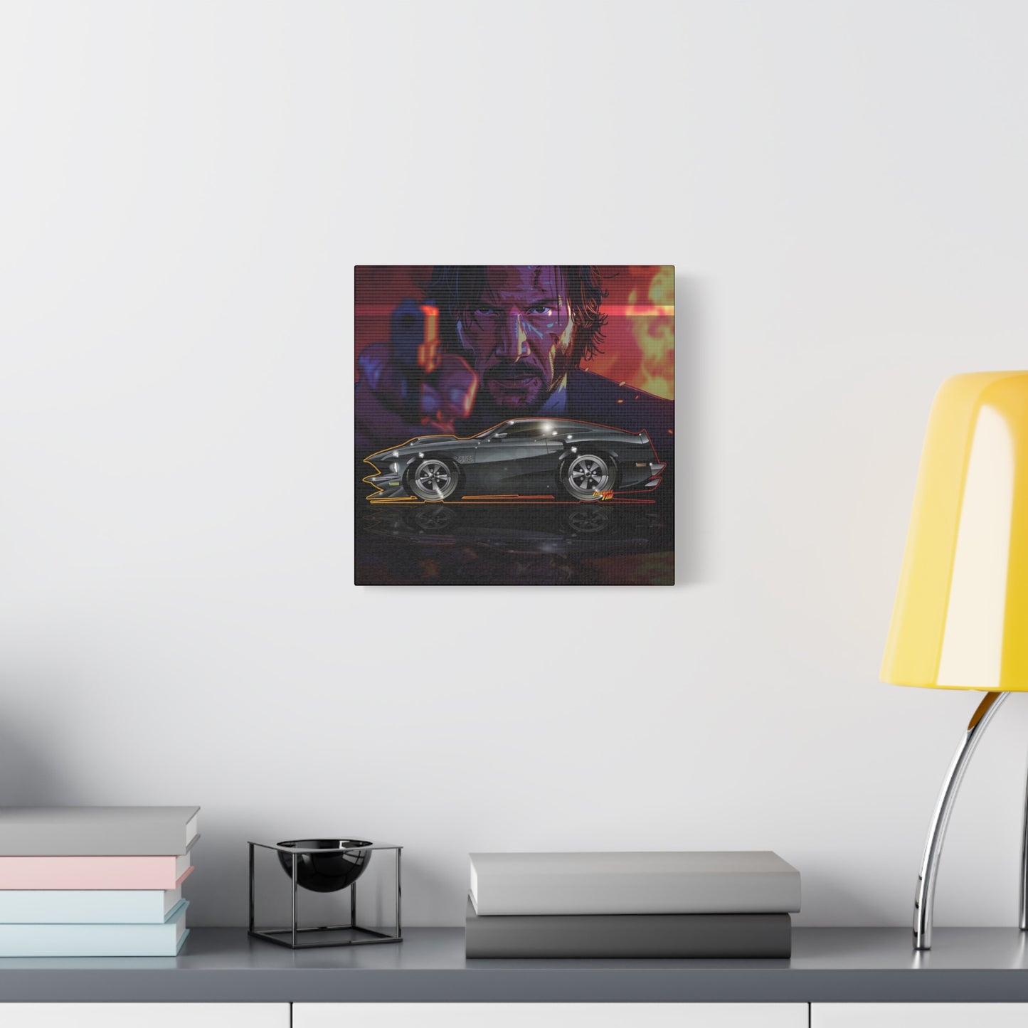 JOHN WICK 1969 FORD MUSTANG BOSS 429 Keanu Reeves Canvas Art Wall Print - 12x12