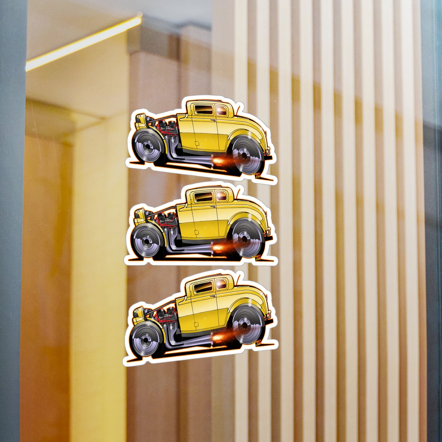 AMERICAN GRAFFITI '32 HOT ROD Movie Car Fireball Art Decal Sticker - 4 Sizes