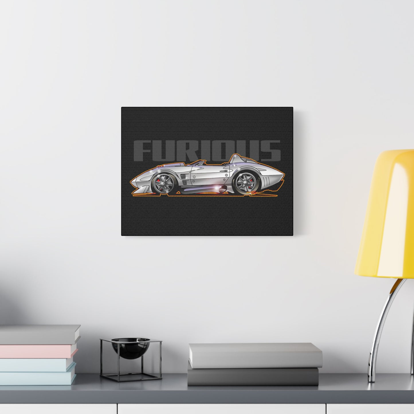 FAST AND FURIOUS Grand Sport Stingray Corvette Fireball Art Canvas Art Wall Print