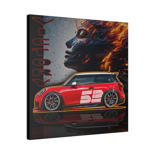 MINI COOPER 2026 Victory Edition Collectible Fireball Art Canvas Stretched Print