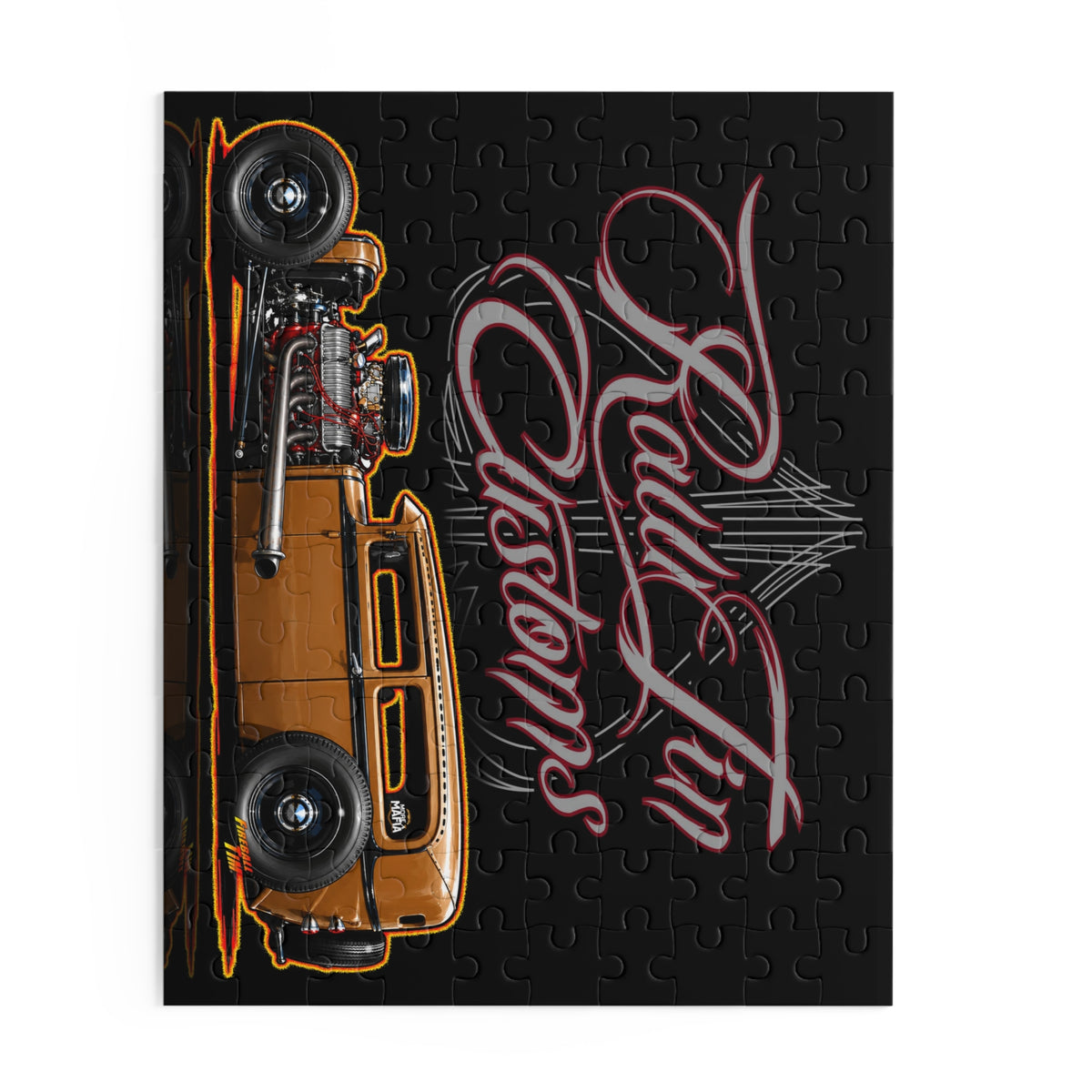 RAWTIN CUSTOMS Hot Rod Jigsaw Puzzle — Retro Hot Rods (120/252/500‑Piece)
