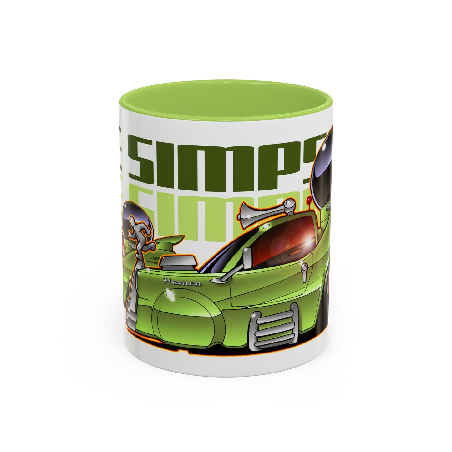 THE SIMPSONS HOMER CAR Fireball Art Collectible Coffee Mug - 11oz