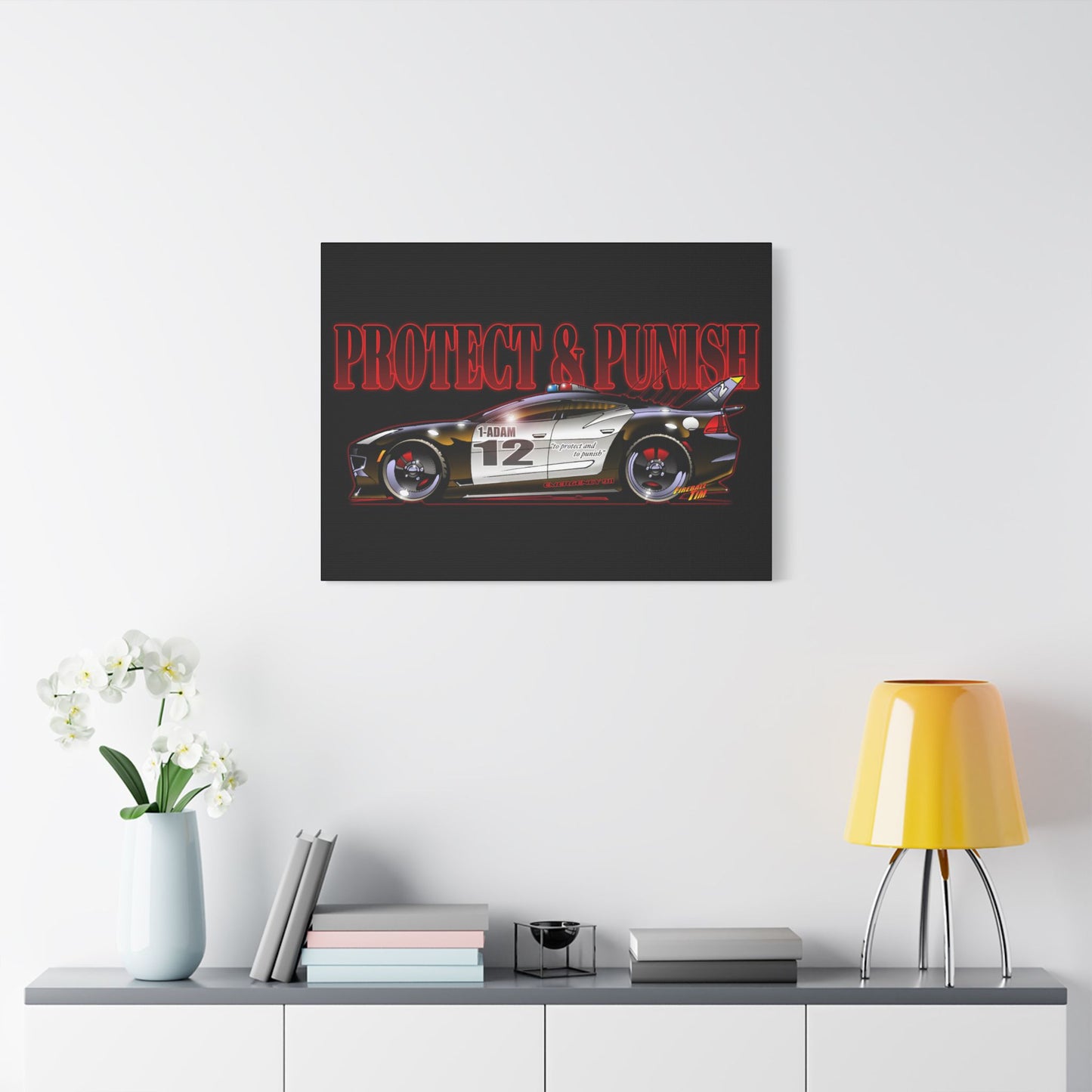 ADAM 12 FISKER KARMA Police Car Canvas Art Print - 11x14