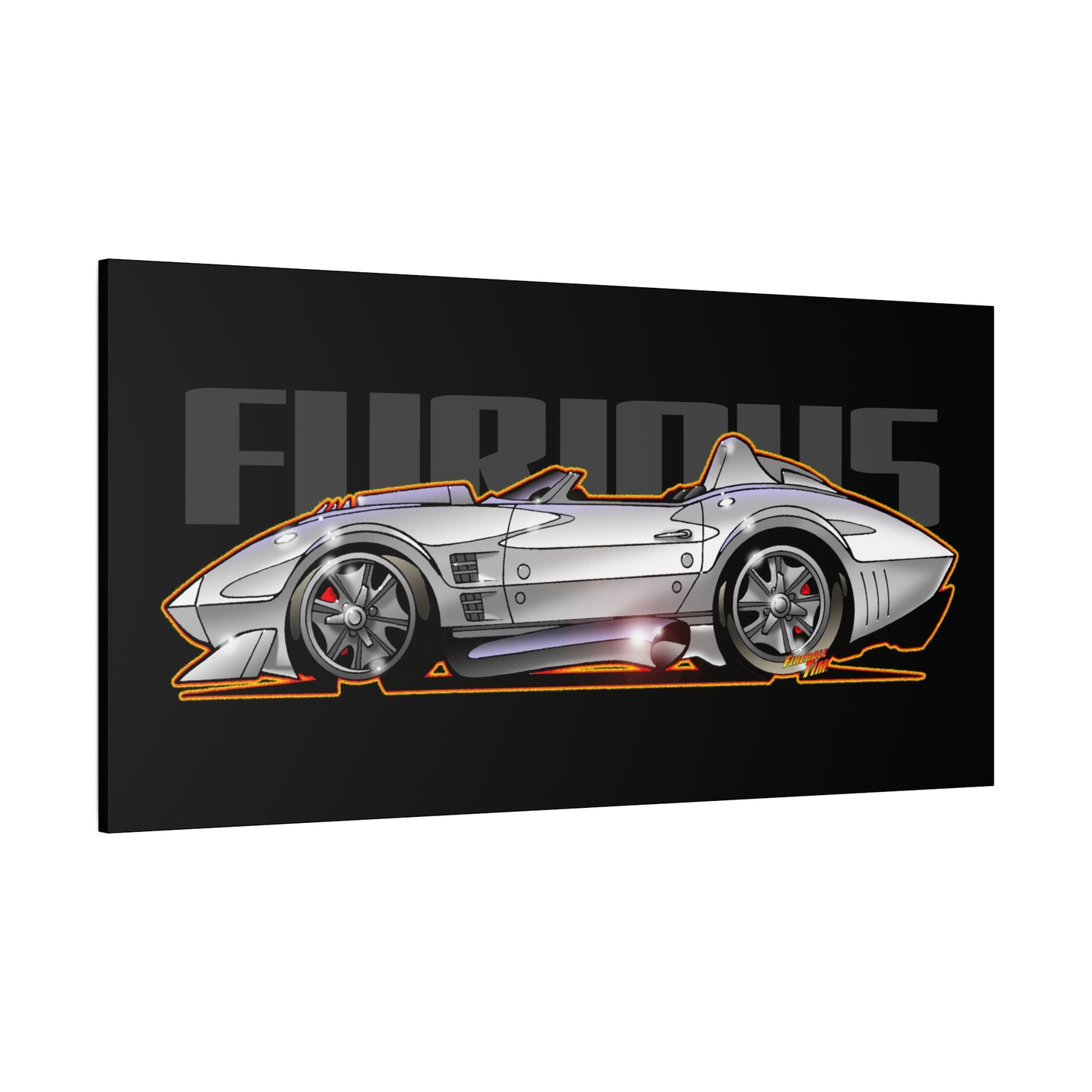 FAST AND FURIOUS Grand Sport Stingray Corvette Fireball Art Canvas Art Wall Print