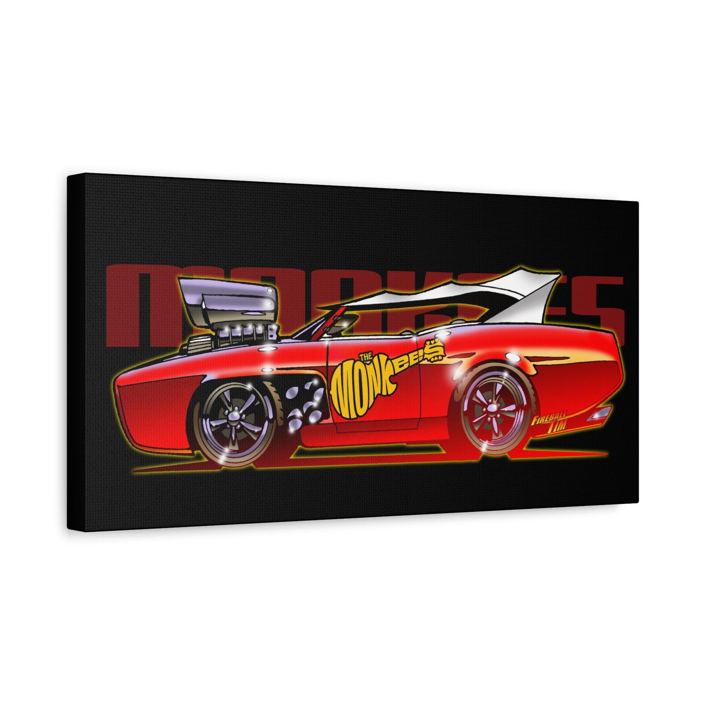 THE MONKEES Monkeemobile Fireball Canvas Art Wall Print - 11x14