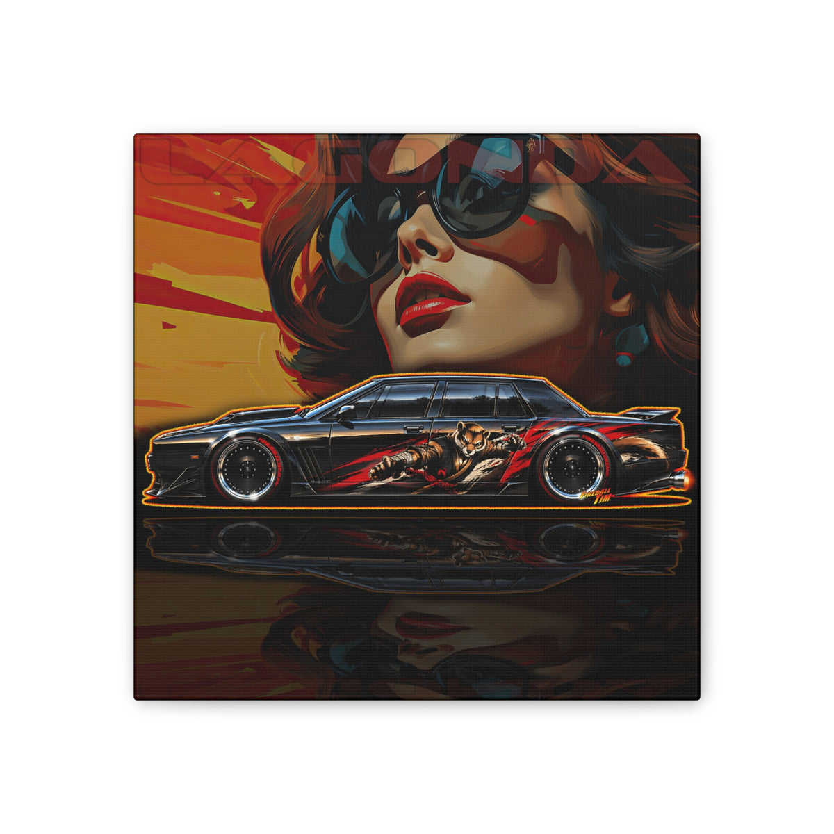 ASTON MARTIN LAGONDA Collectible Fireball Art Canvas Stretched Print