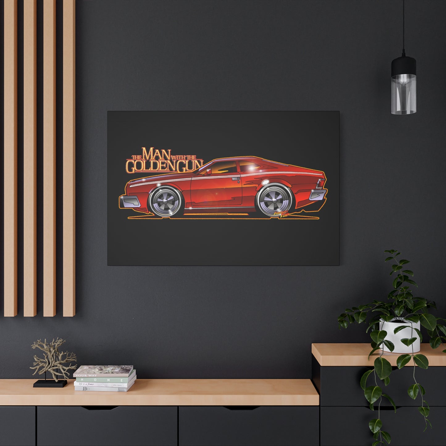 MAN WITH THE GOLDEN GUN AMC Hornet James Bond Fireball Art Canvas Print