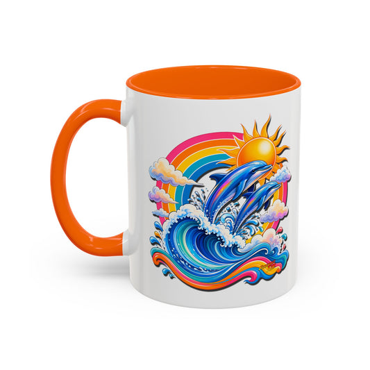 DOLPHIN SPLASH 1 Aquarium Series Fireball Art Coffee Mug - 2 Sizes