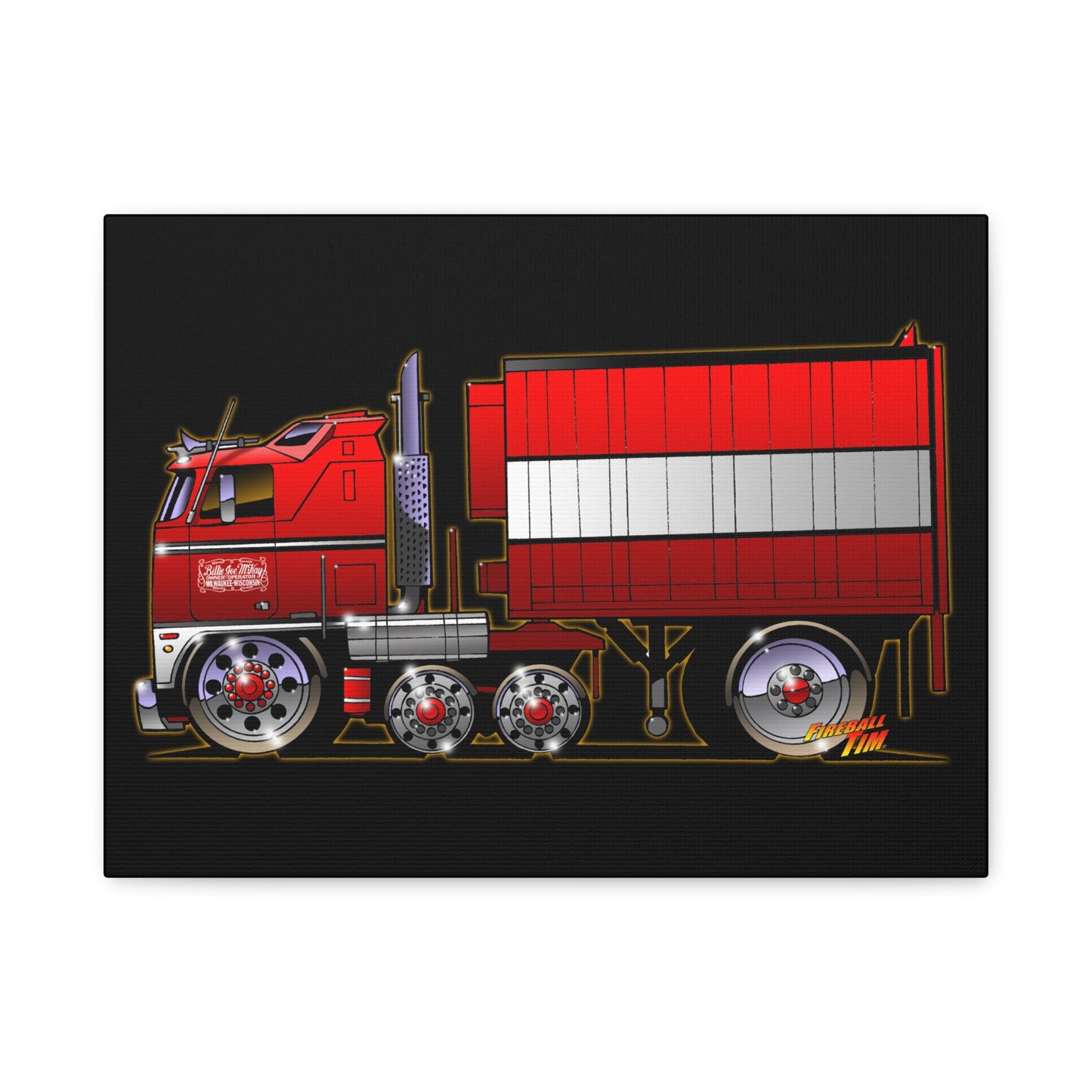 BJ AND THE BEAR TV Show Semi Truck Canvas Art Wall Print - 11x14