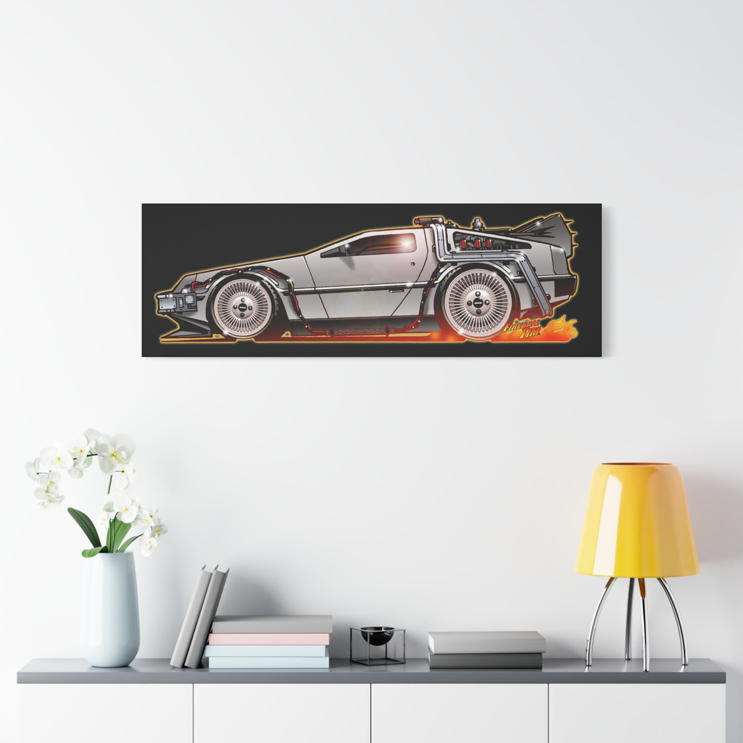 BACK to the FUTURE Delorean Time Machine Canvas Art Wall Print