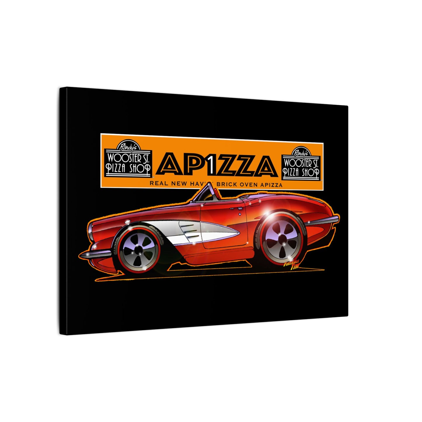 CORVETTE 1958 APIZZA 1 Fireball Art Canvas Print