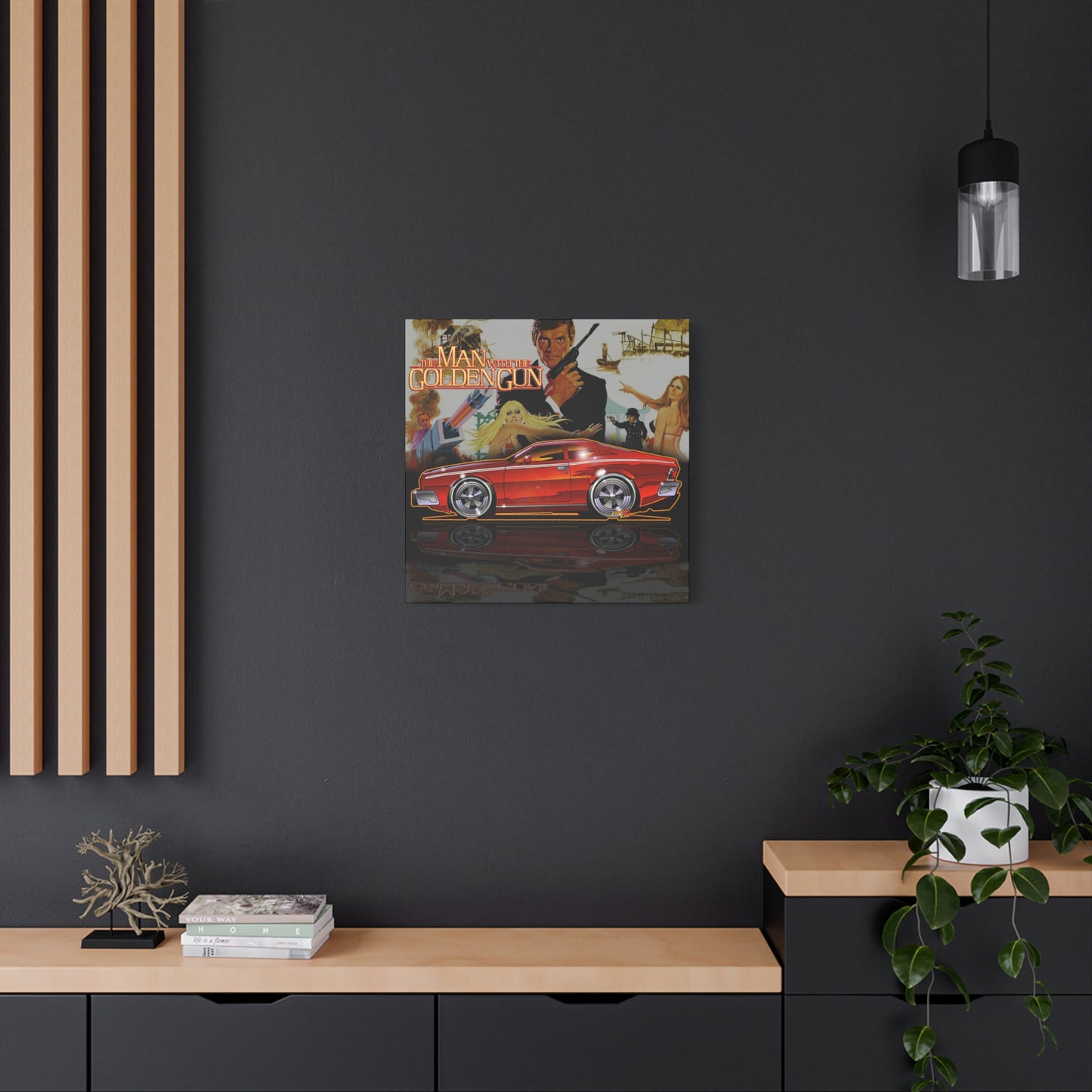 MAN WITH THE GOLDEN GUN AMC Hornet James Bond Fireball Art Canvas Print