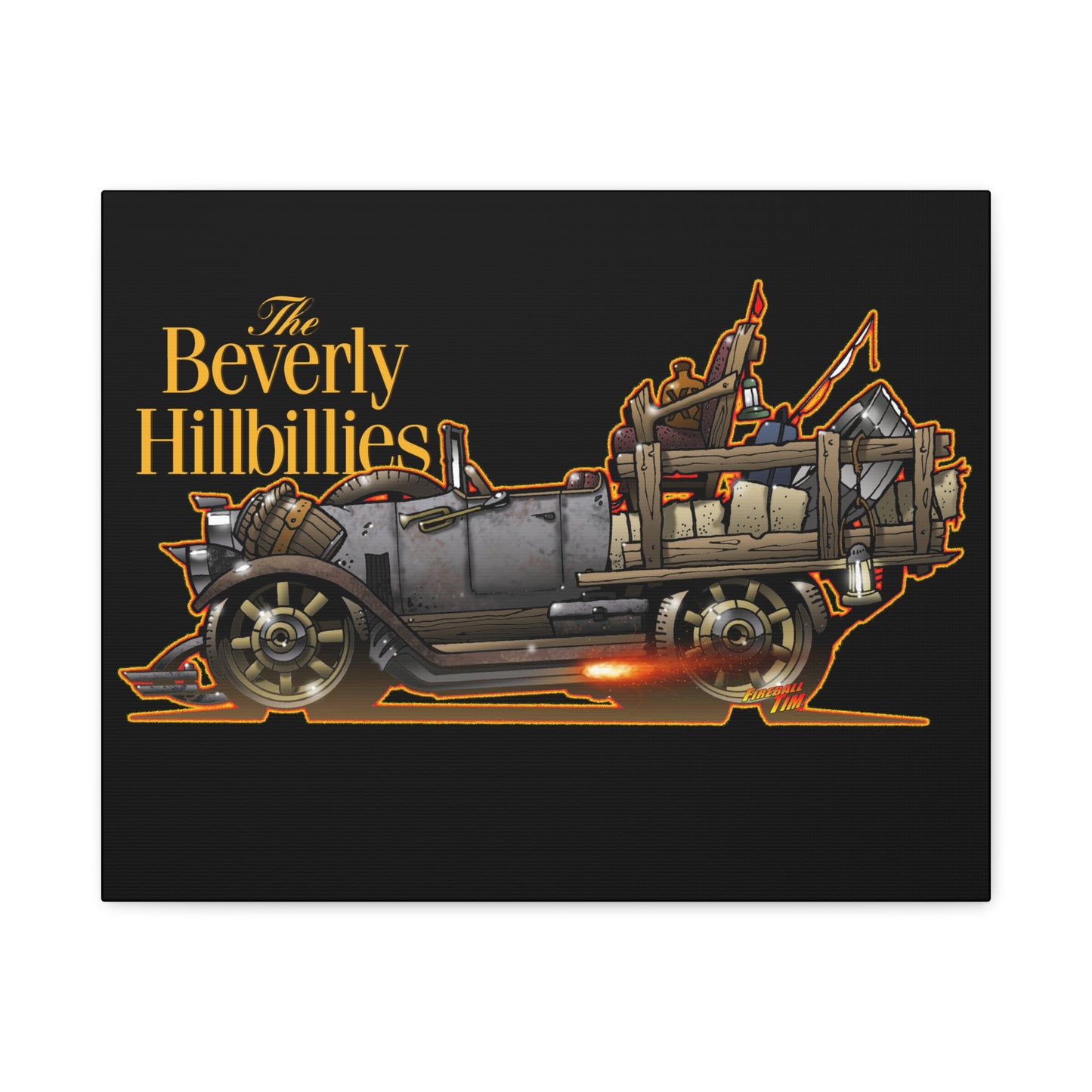 BEVERLY HILLBILLIES JALOPY Canvas Art Wall Print - 11x14