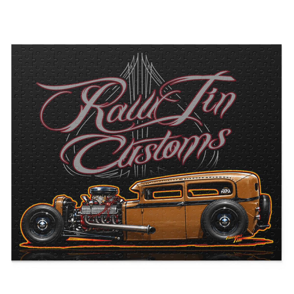 RAWTIN CUSTOMS Hot Rod Jigsaw Puzzle — Retro Hot Rods (120/252/500‑Piece)