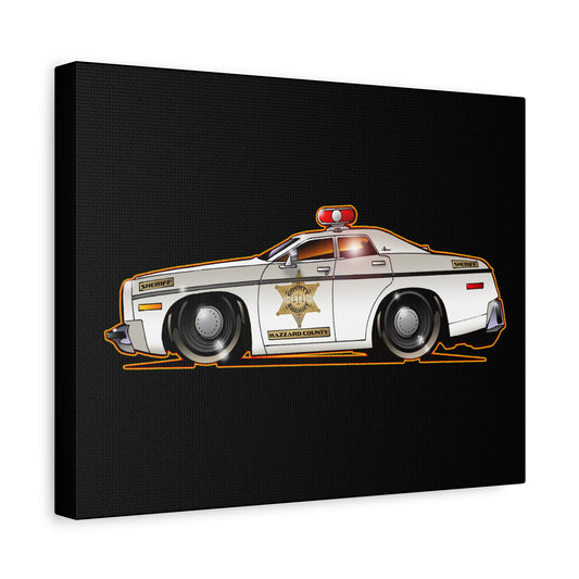 DUKES OF HAZZARD SHERIFF POLICE CAR Fireball Art Canvas Print