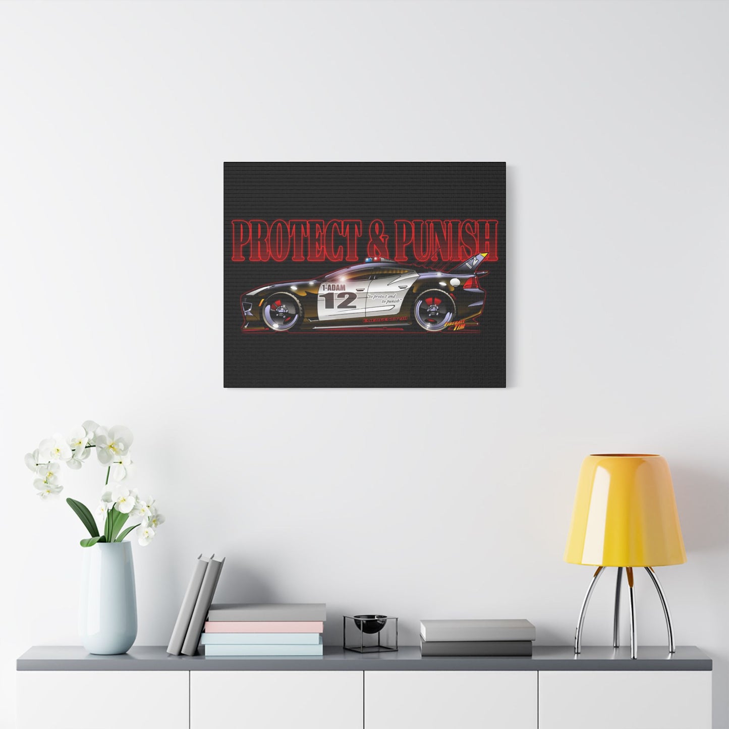 ADAM 12 FISKER KARMA Police Car Canvas Art Print - 11x14