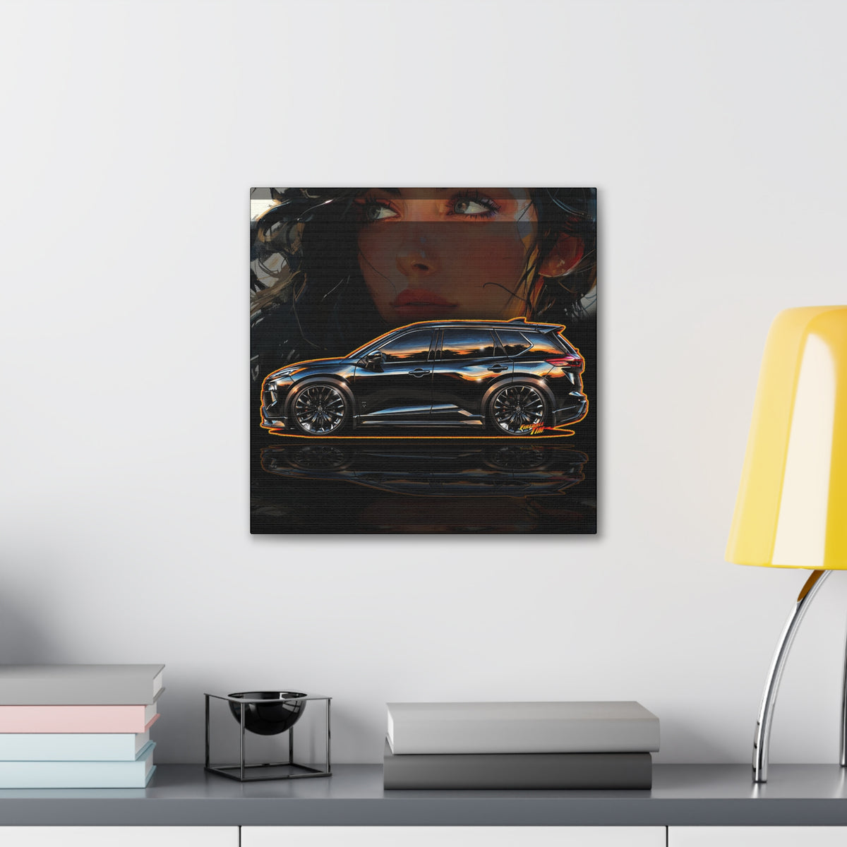 NISSAN ROGUE 2026 Black Armor Edition Collectible Fireball Art Canvas Stretched Print