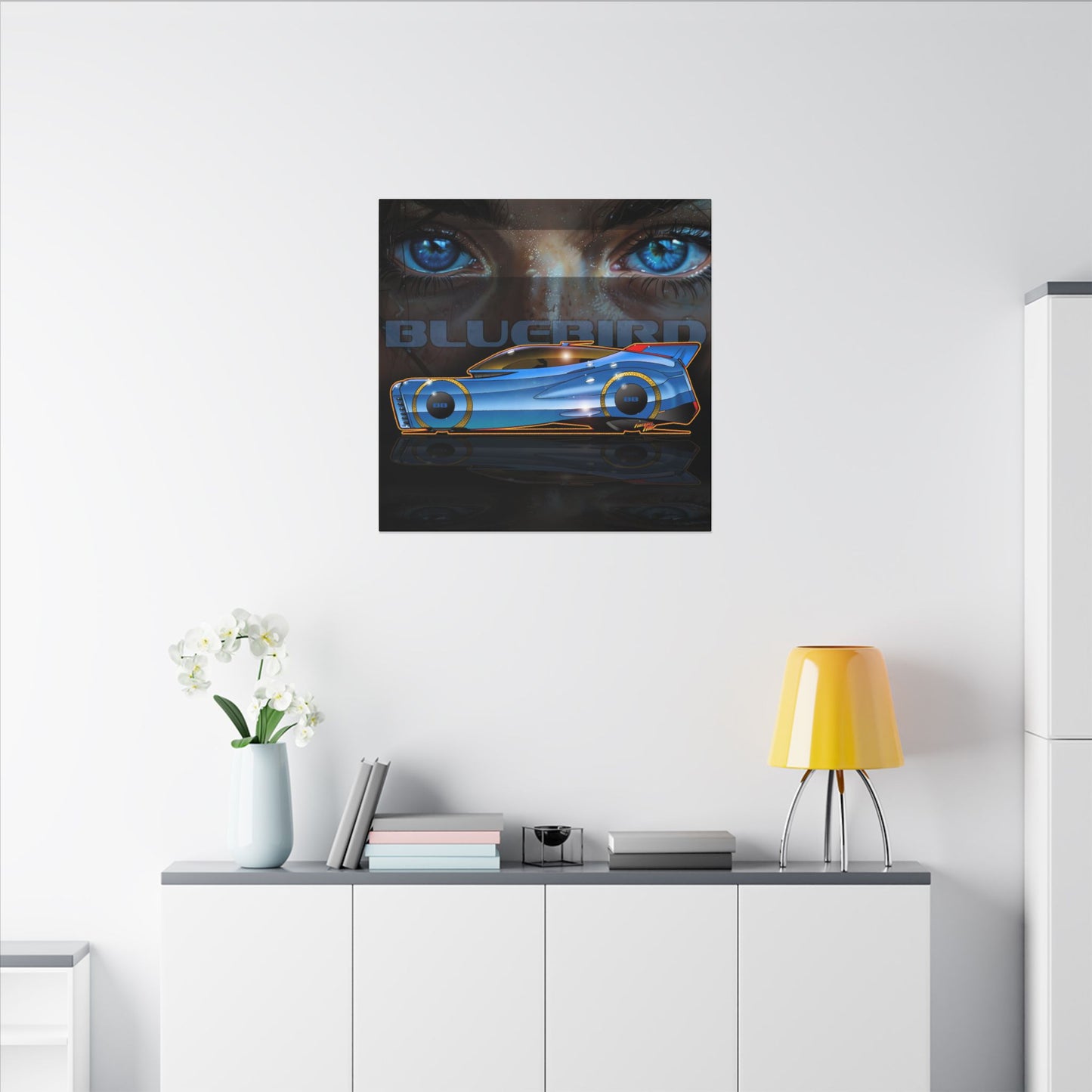 BLUEBIRD FIREBALL CONCEPT Canvas Art Print - 2 Sizes