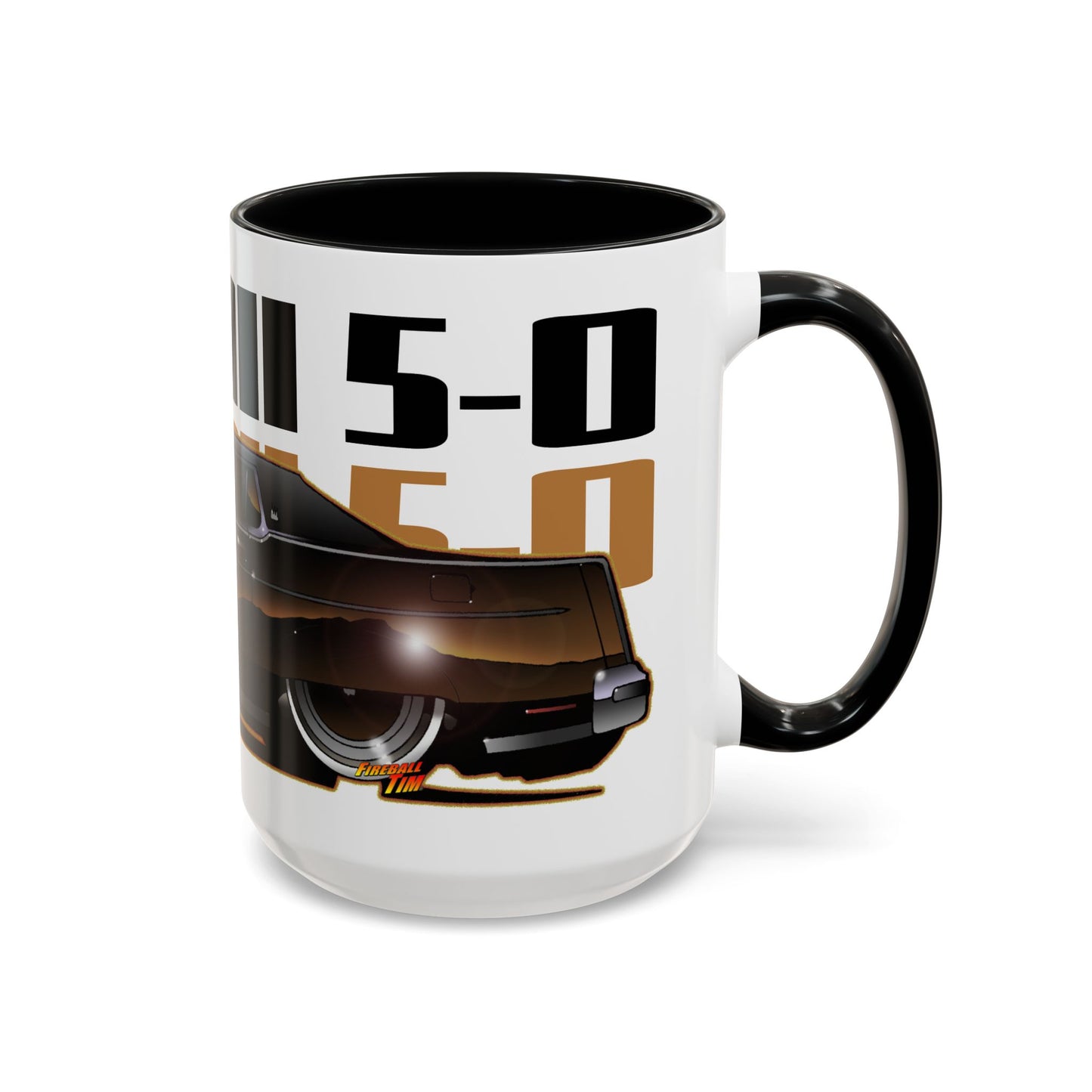 HAWAII 5-O 1974 MERCURY MARQUIS BROUGHAM Fireball Art Coffee Mug - 2 Sizes