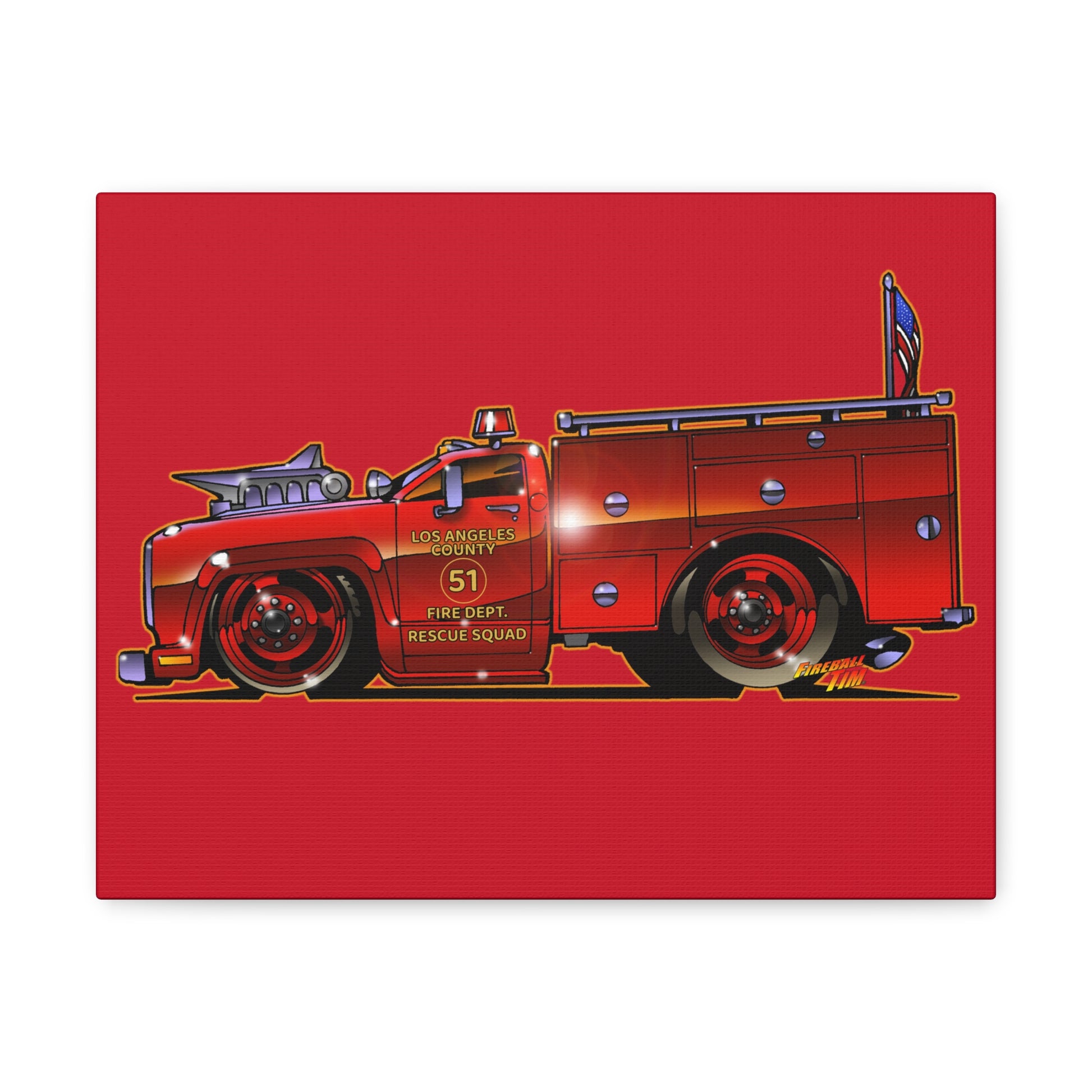 Emergency Squad 51 Canvas Print 11x14 by Fireball Tim Garage