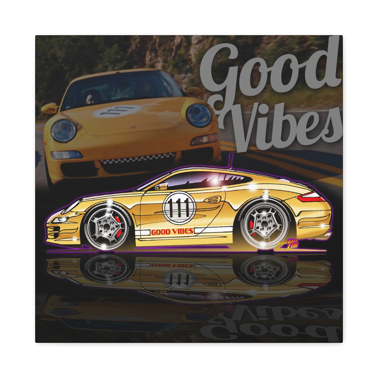 PORSCHE 997 Late Night Playset Good Vibes Canvas Art Wall Print MASTERPRINT 3 Sizes