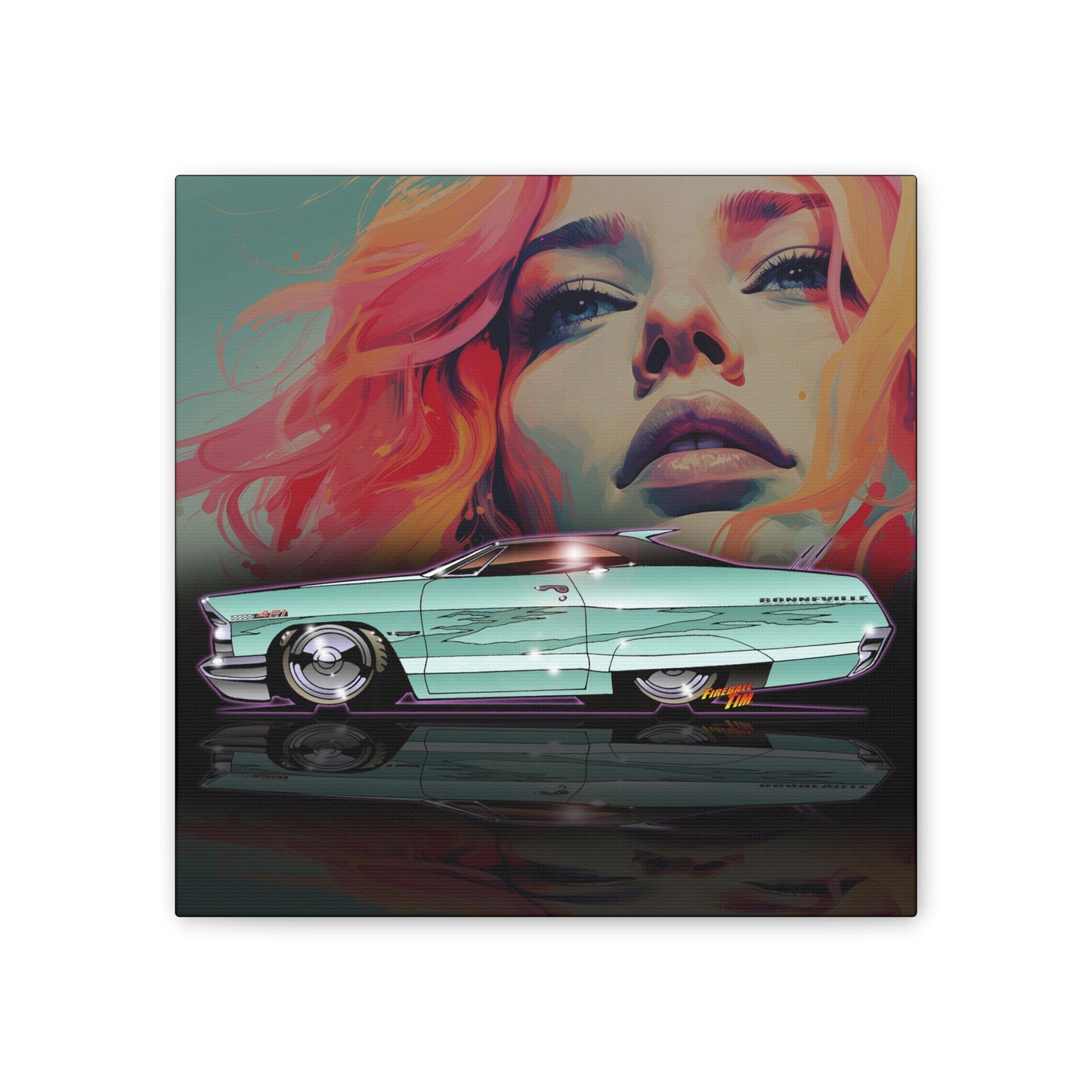 PONTIAC BONNEVILLE 1965 Fireball Art Canvas Print