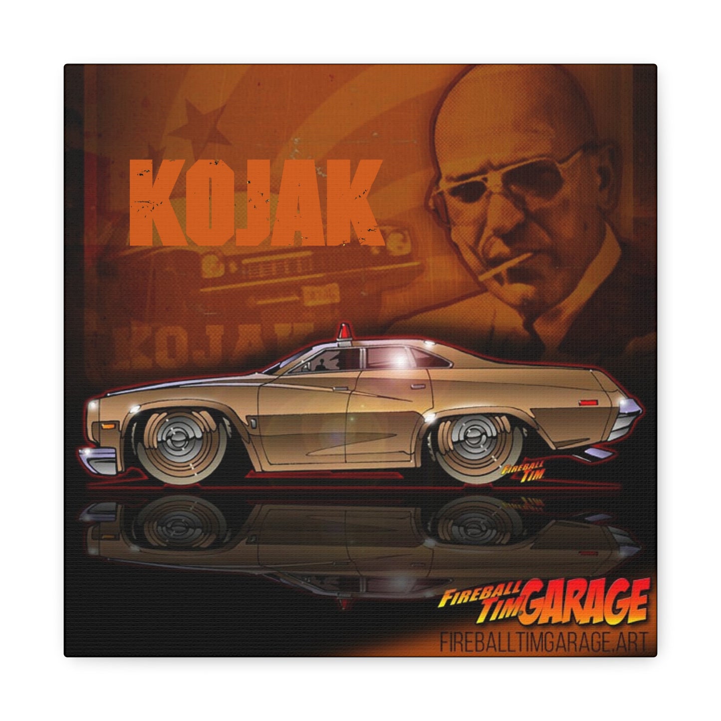 KOJAK TV Show Garage Canvas Gallery Art Print 12x12