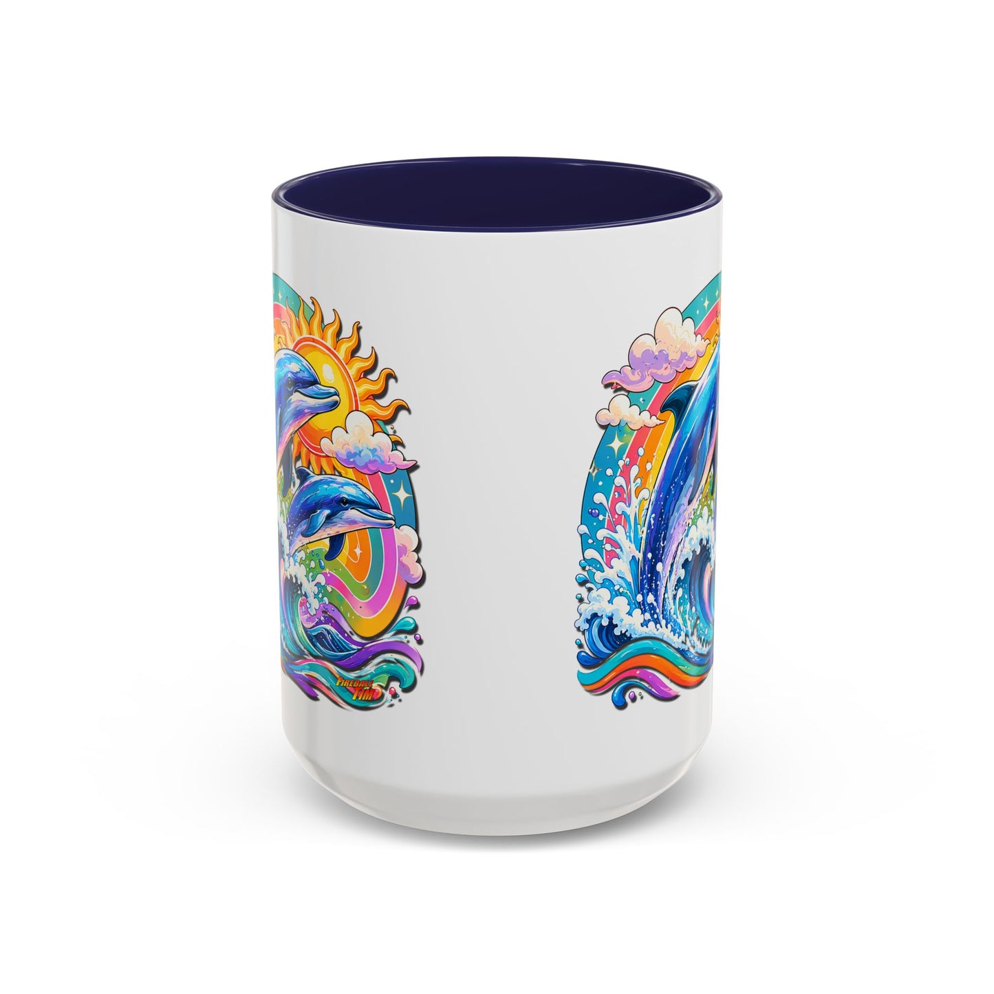 DOLPHIN SPLASH 2 Aquarium Series Fireball Art Coffee Mug - 2 Sizes