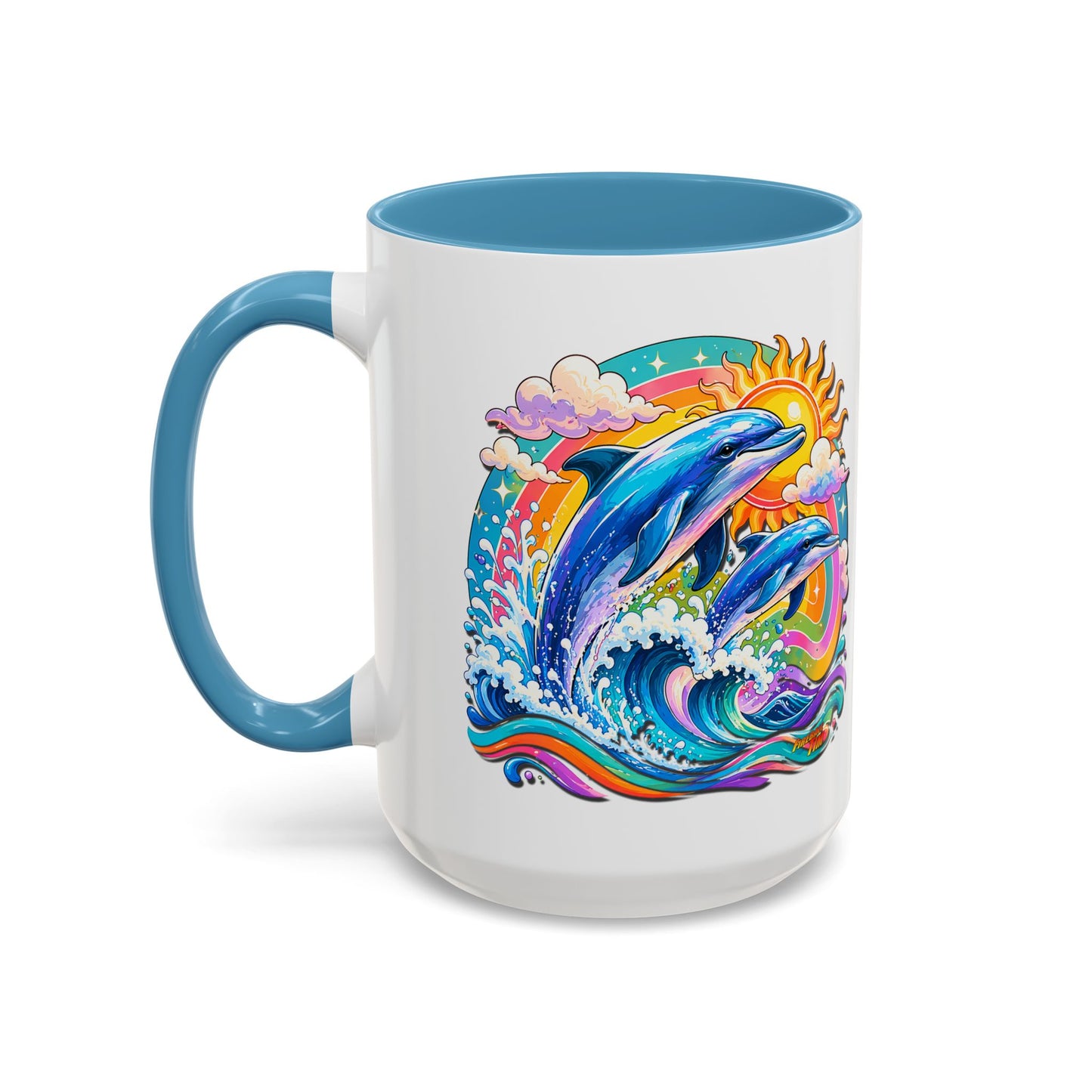 DOLPHIN SPLASH 2 Aquarium Series Fireball Art Coffee Mug - 2 Sizes