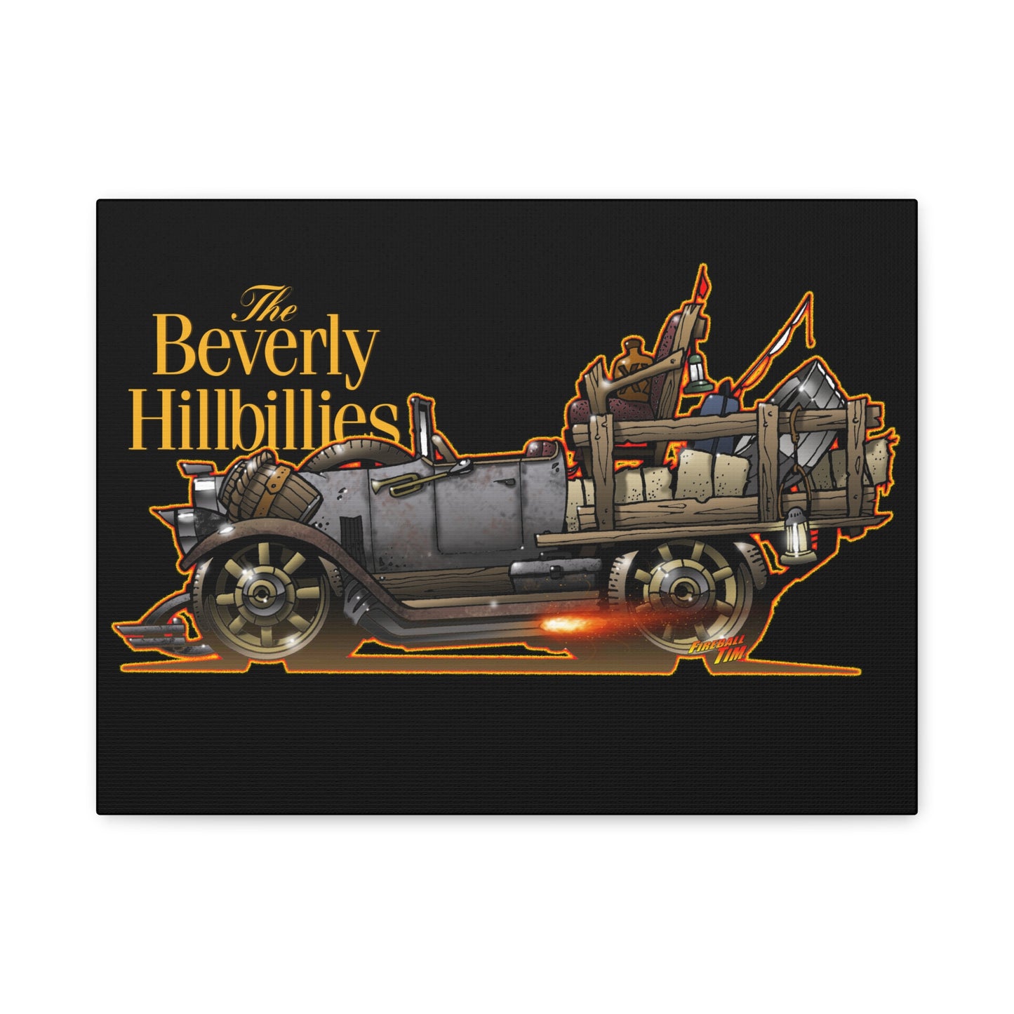 BEVERLY HILLBILLIES JALOPY Canvas Art Wall Print - 11x14
