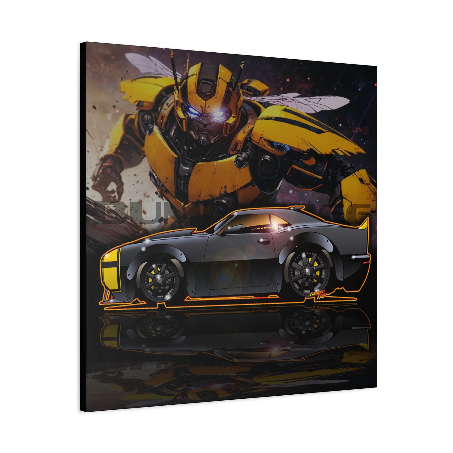TRANSFORMERS BUMBLEBEE 1967 Camaro Fireball Art Canvas Print